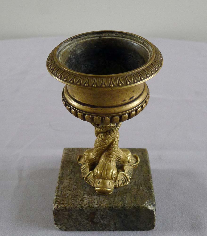 Antique Italian Grand Tour marble and bronze Tazza.