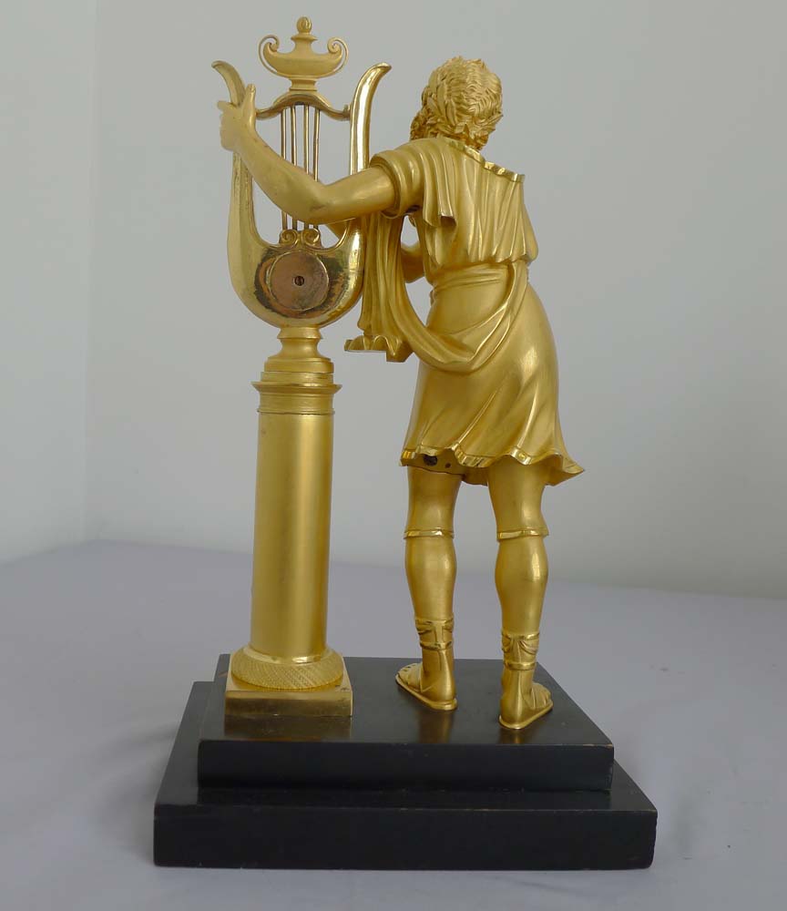Antique French late 18th early 19th century ormolu figure of Orpheus.
