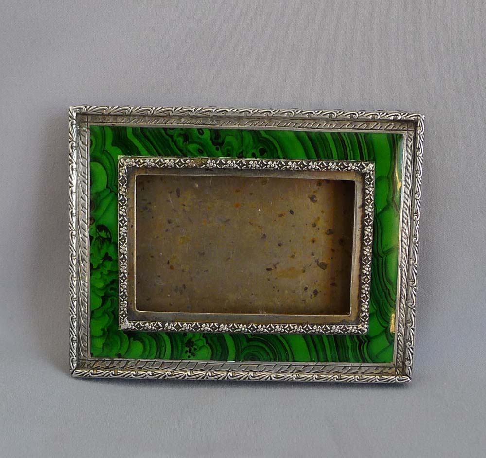 Antique Italian engraved silver and enamel card case.
