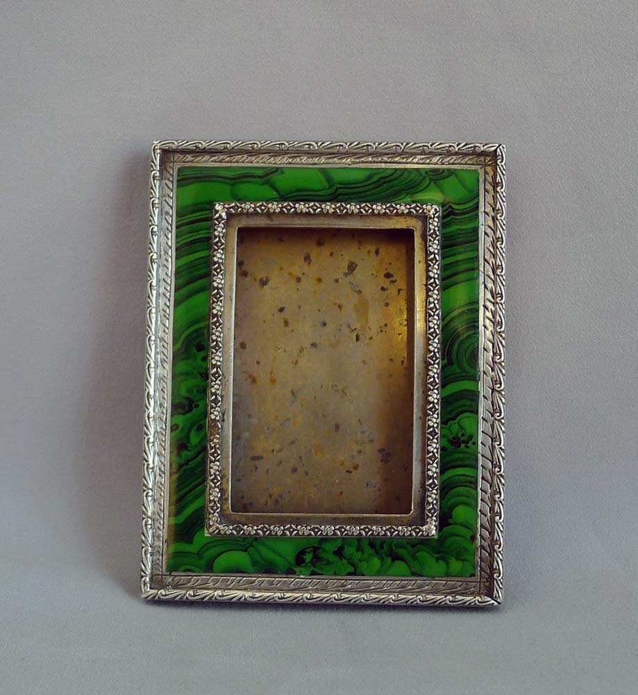 Antique Italian engraved silver and enamel card case.