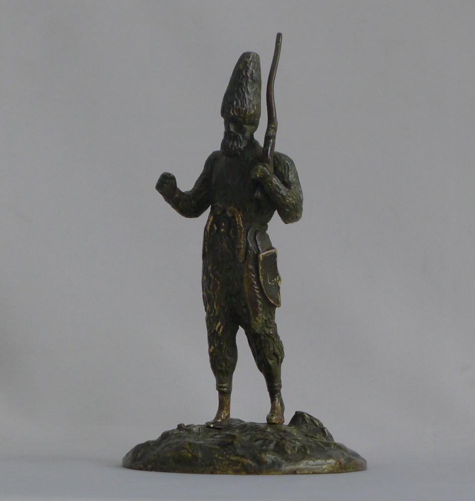 Antique French Patinated Bronze figure of Robinson Crusoe