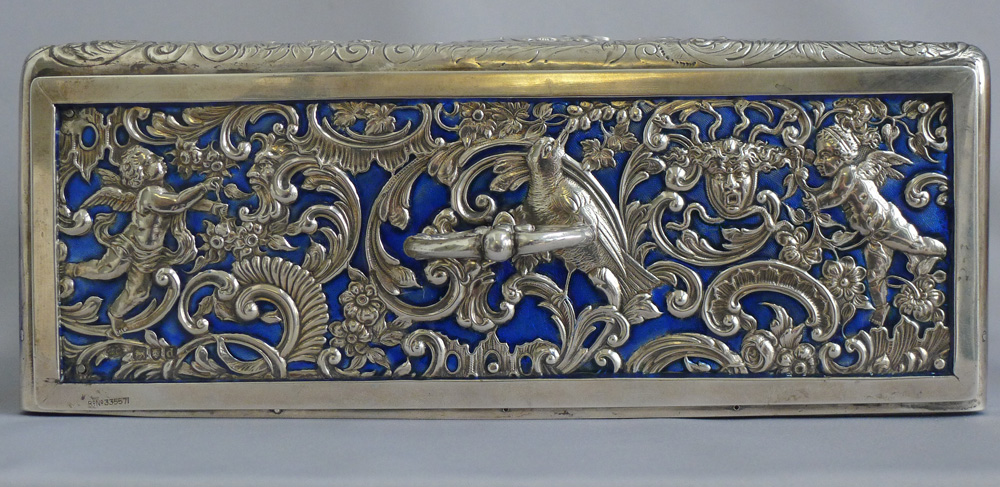 Superb Antique English Silver and Enamel Casket by William Comyns