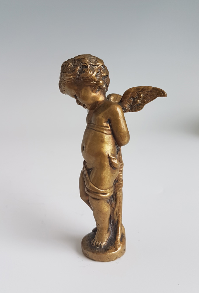 Antique Gilt Bronze Seal modelled as Cupid