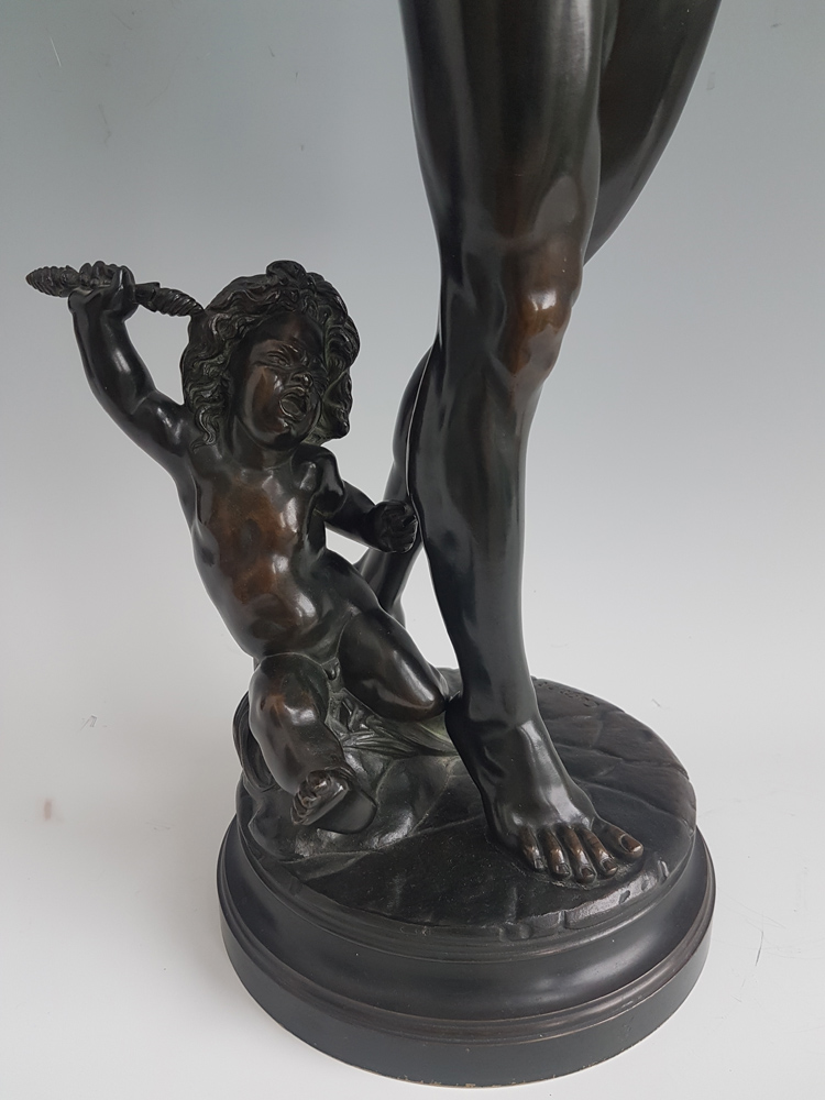 Antique Patinated Bronze of a Gladiator and Jupiter Signed Cugnot
