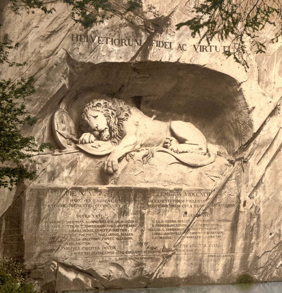 Grand Tour antique ivory carving of the Swiss lion of Lucerne