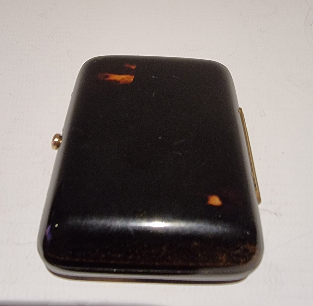 Antique French Tortoiseshell and Gold inlaid purse