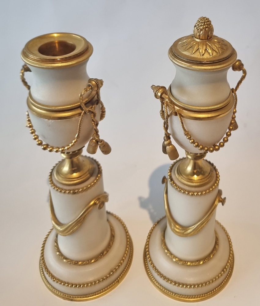 Ormolu and Marble pair of Casoulettes