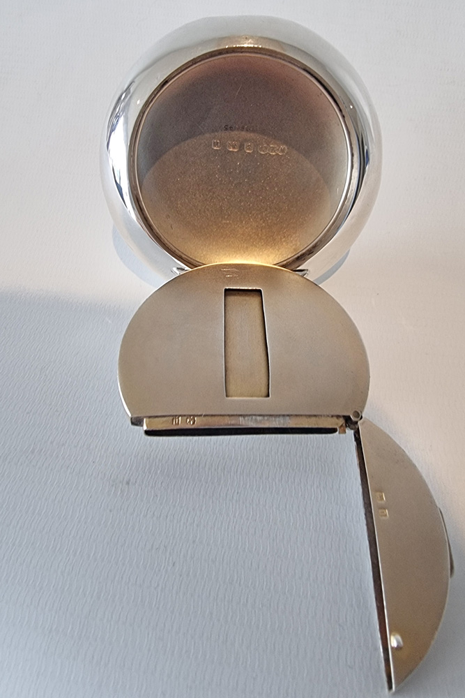 Silver and Shibayama tobacco box with combination Vesta lid