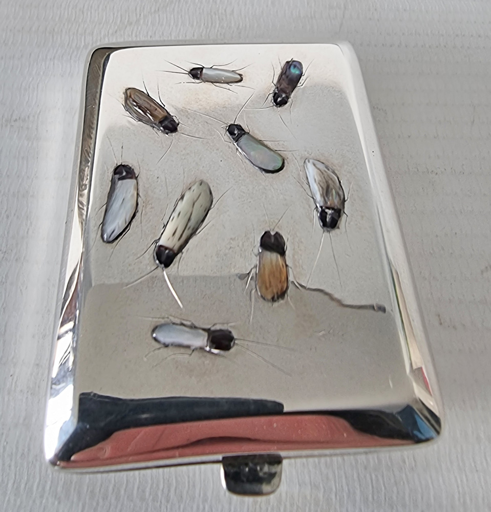 Silver Shibayama Matchstick or small Cigarette Case