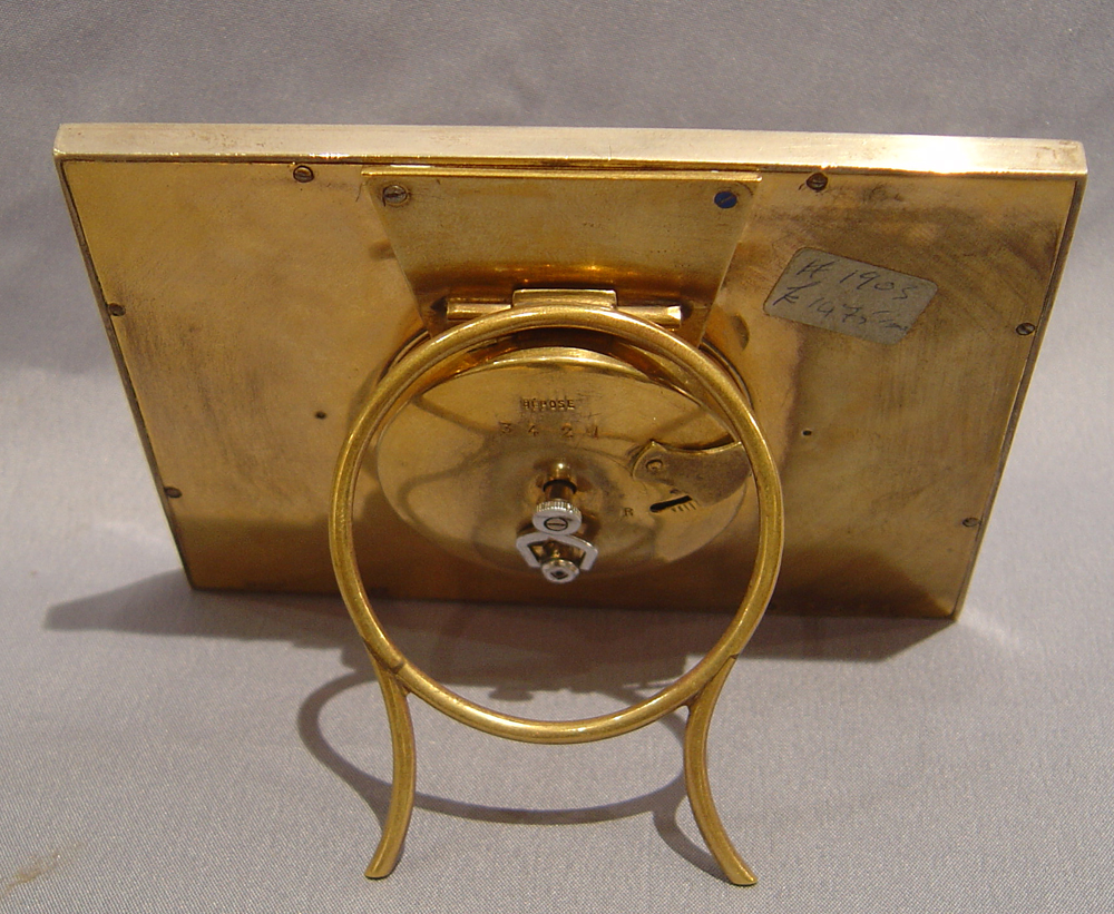Swiss enamel and hand painted chinnoisserie strut clock.