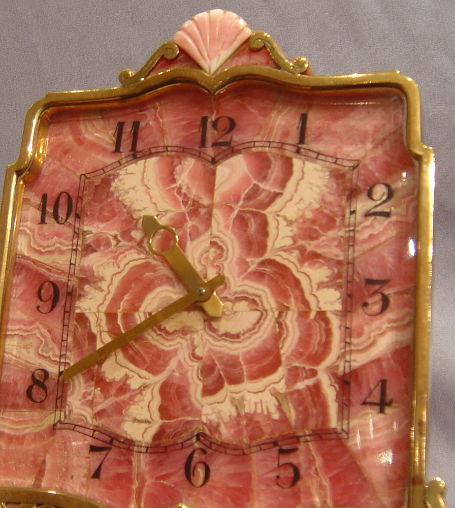 French Rodachromite gilt brass mounted strut clock.