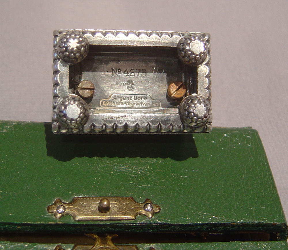 Swiss antique silver and guilloche enamel cased boudoir su miniature carriage clock.