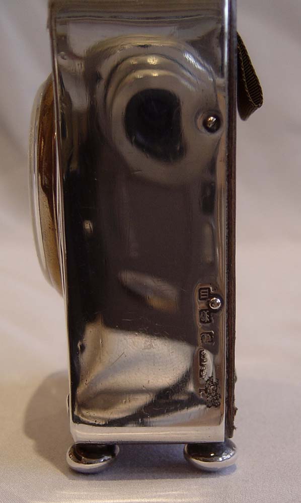 Antique Art Nouveau silver cased carriage clock.