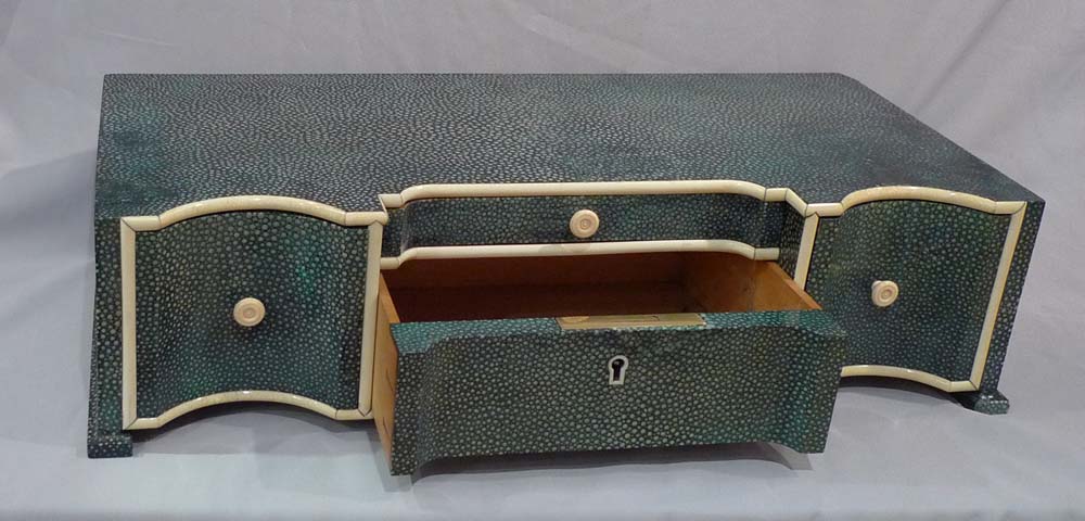 Art Deco shagreen and ivory dressing table cabinet.