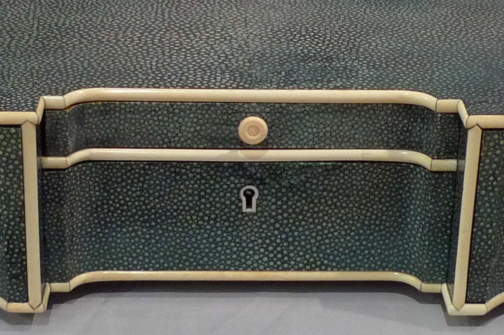 Art Deco shagreen and ivory dressing table cabinet.