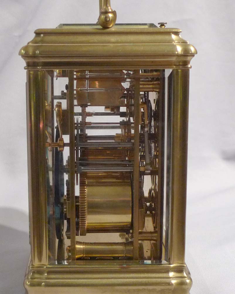 Antique carriage clock strike, repeat and alarm by Leroy & Fils Paris and London.