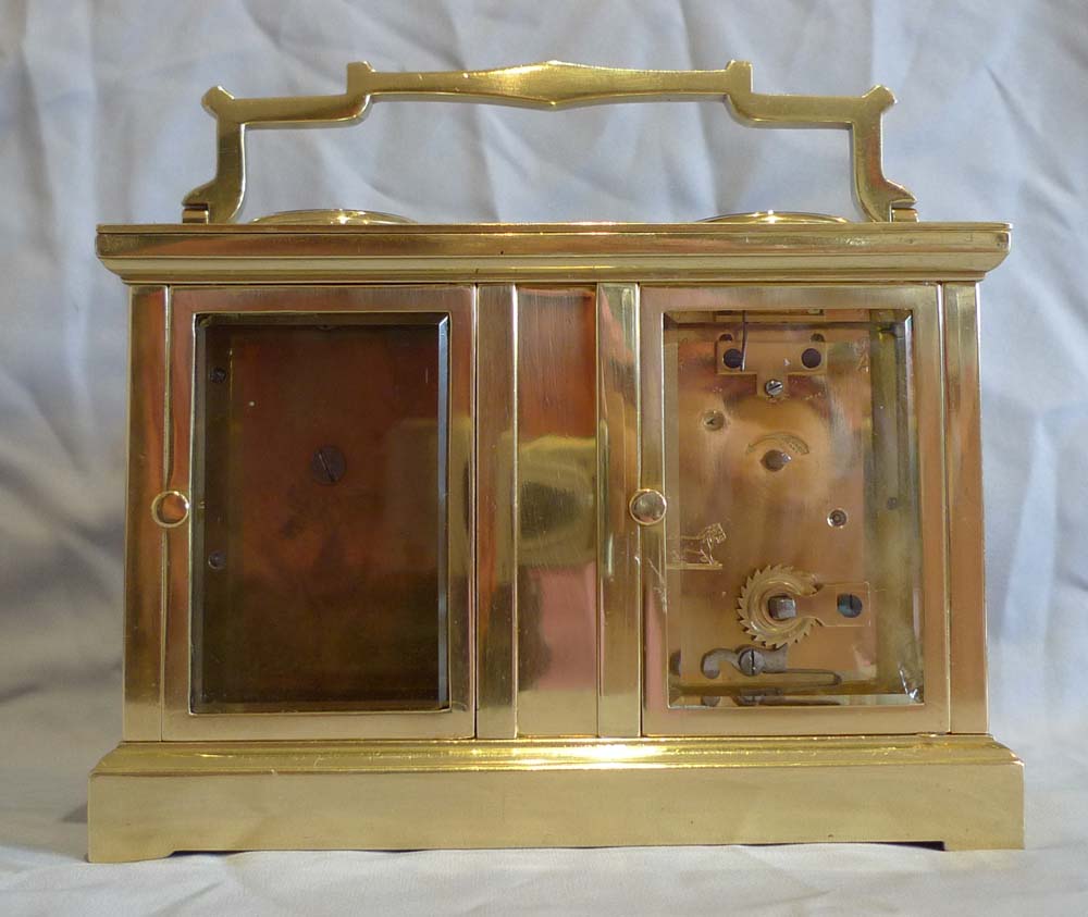 Antique compendium of clock, barometer, thermometer and compass