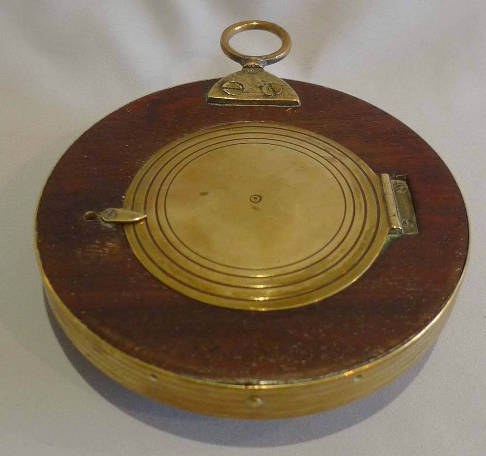 Antique late 18th century Sedan clock in mahogany and brass with later 8 day movement.