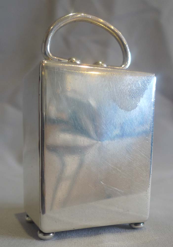 Swiss silver sub-miniature carriage clock.