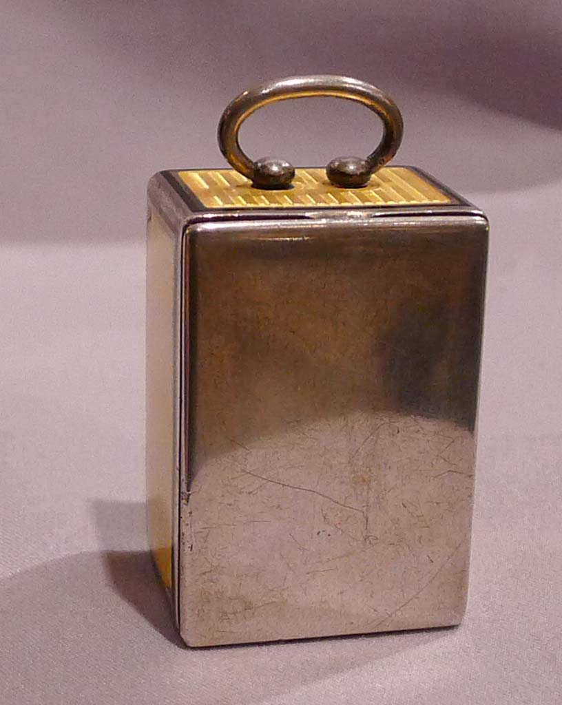 Silver and Imperial yellow guilloche enamel sub-miniature carriage or boudoire clock.
