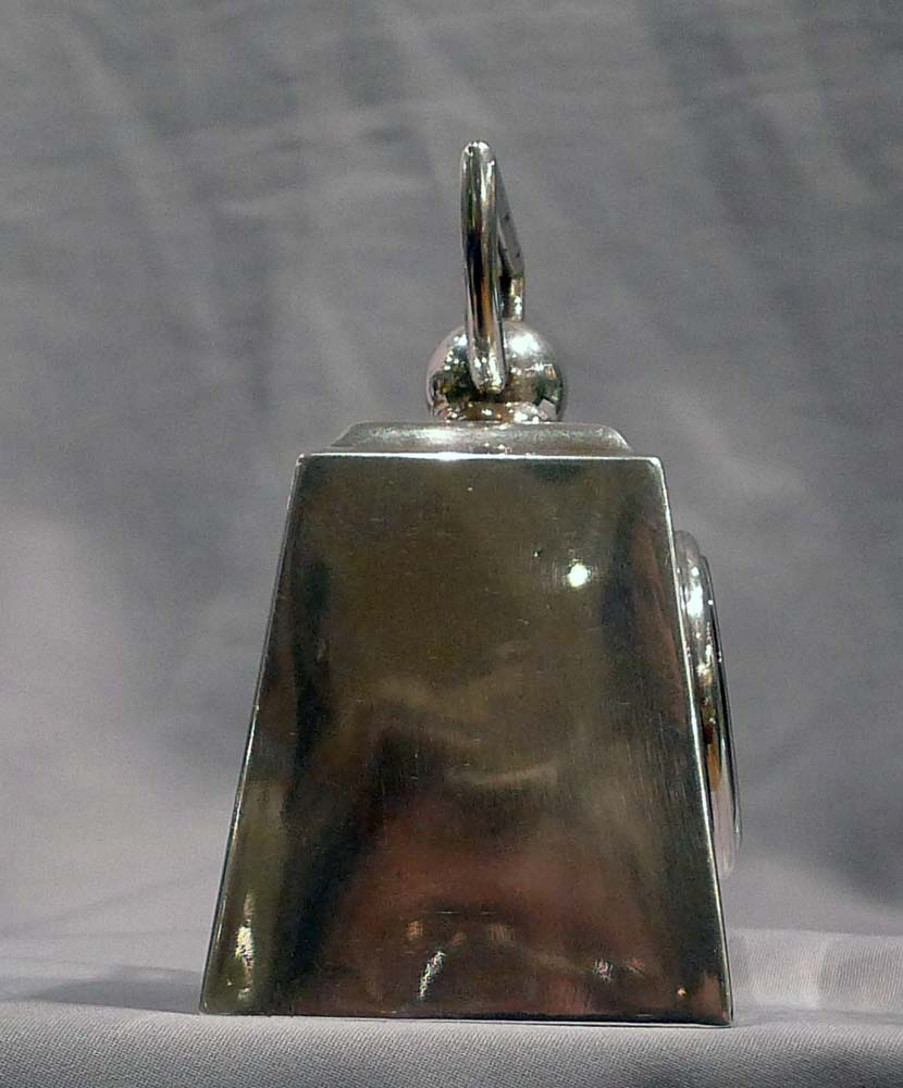 Antique and extremely unusual silver carriage clock in form of a pound weight