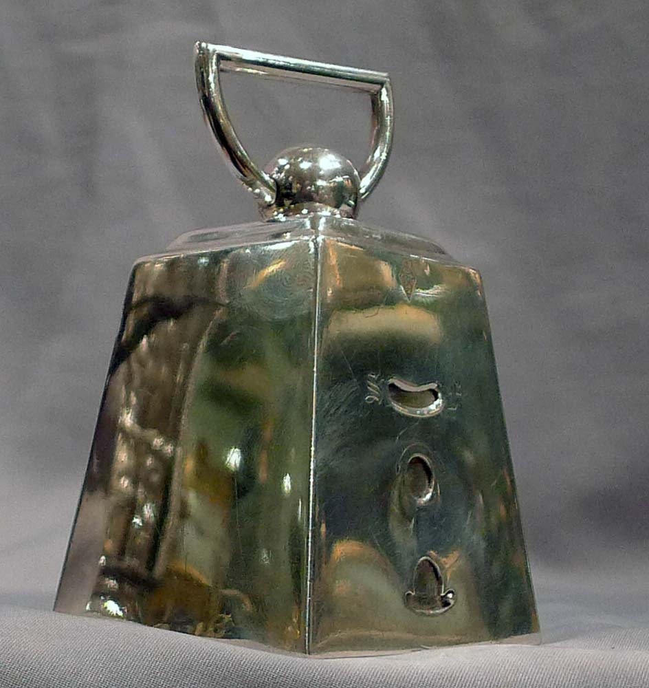Antique and extremely unusual silver carriage clock in form of a pound weight