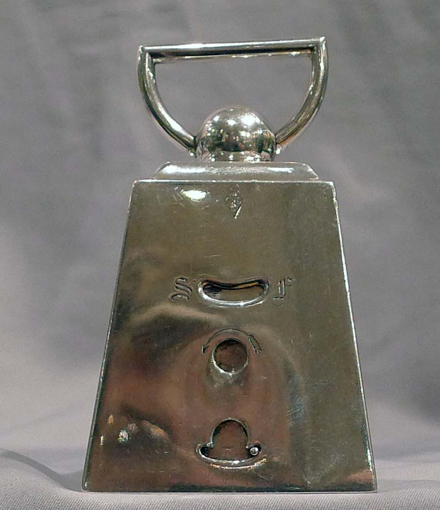 Antique and extremely unusual silver carriage clock in form of a pound weight