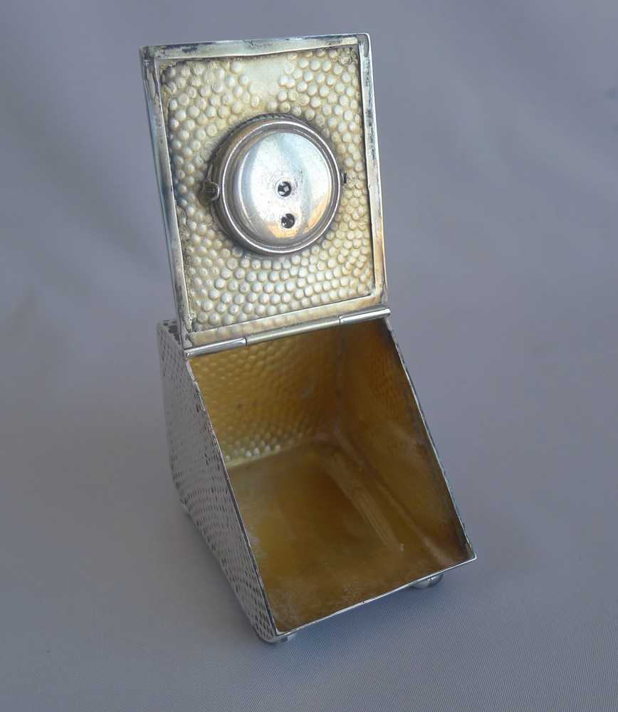 Victorian silver novelty clock in the form of a coal scuttle by Douglas Clock Co.