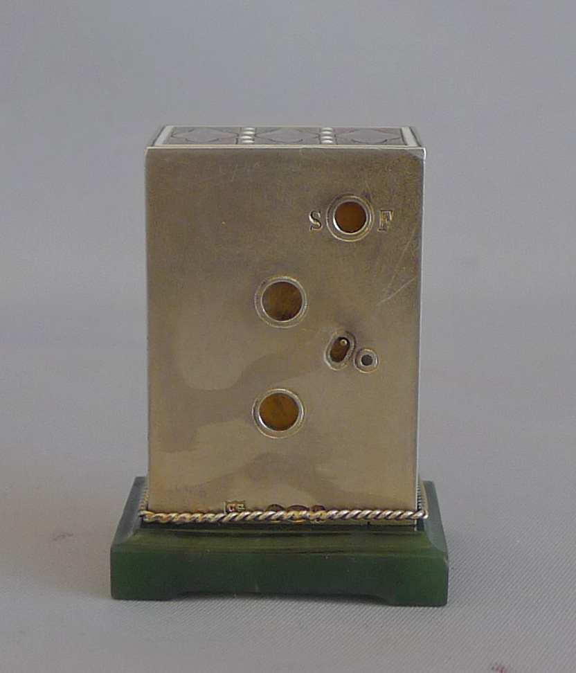 Antique Silver Gilt and Guilloche enamel Sub Miniature Carriage Clock by the Geneva Clock Company
