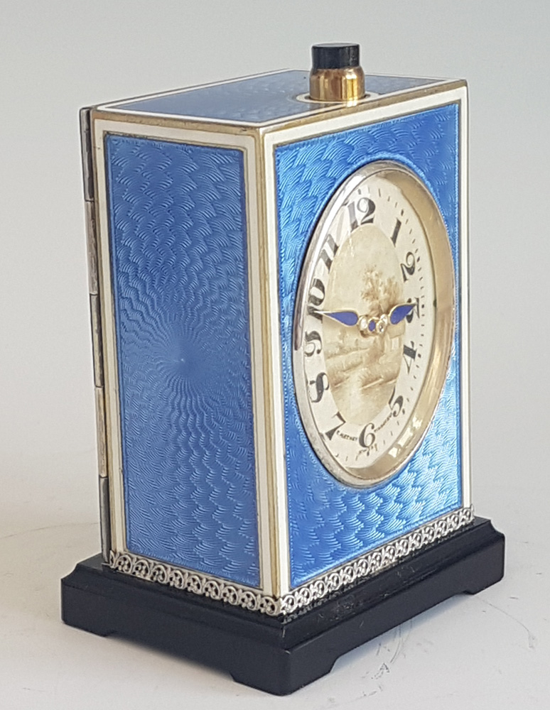 Silver and Guilloche enamel Minute Repeater by Tiffany and Matthey Tissot in original case