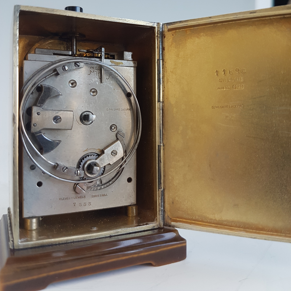 Silver and Imperial Yellow Guilloche enamel Quarter Repeater by  D. Fresard