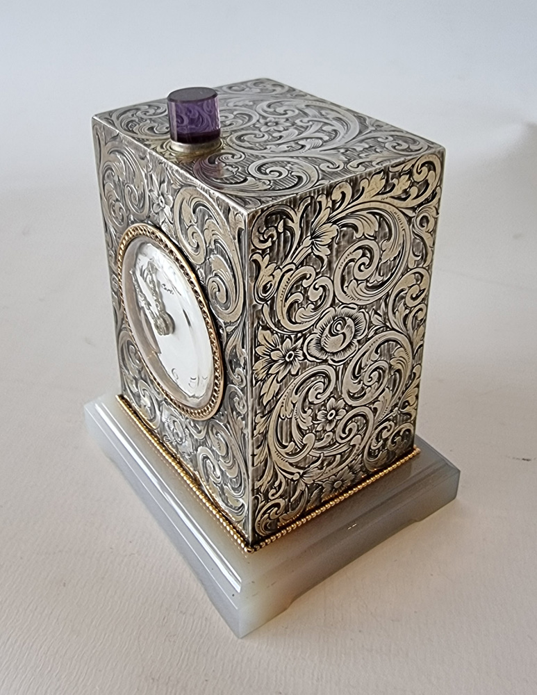 Cartier Silver Minute Repeating Miniature Carriage Clock