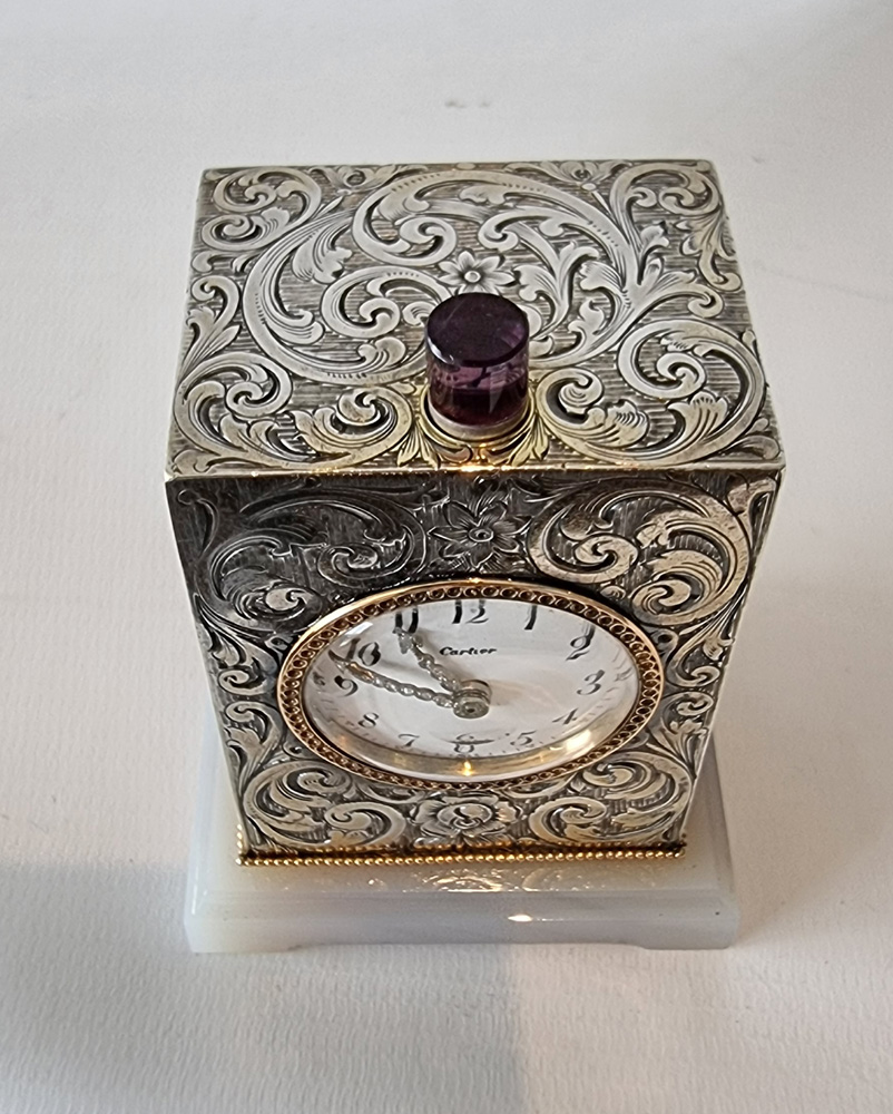Cartier Silver Minute Repeating Miniature Carriage Clock