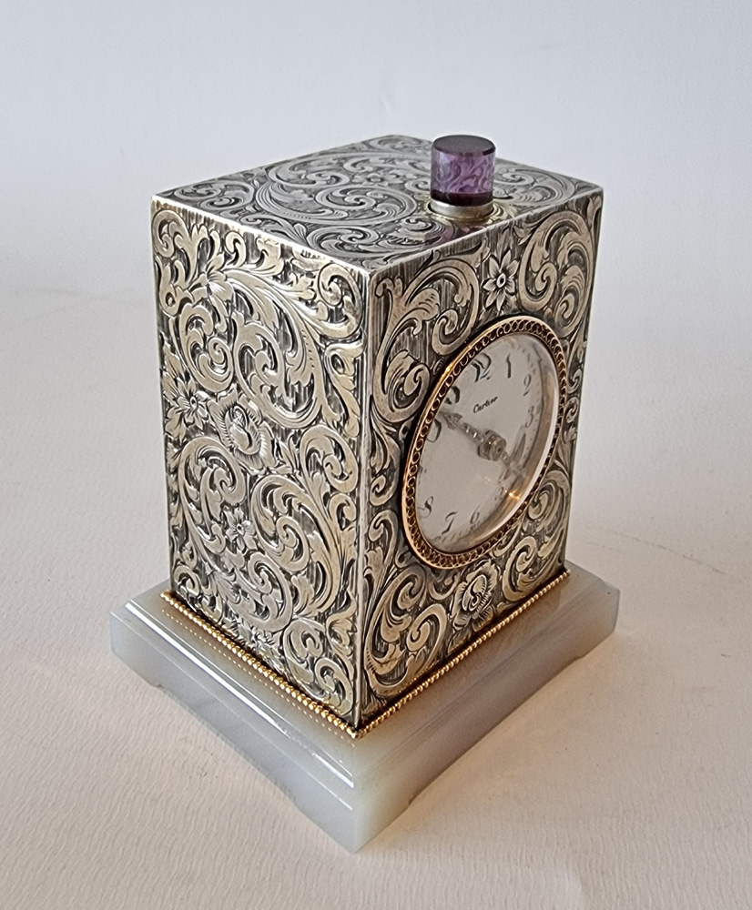 Cartier Silver Minute Repeating Miniature Carriage Clock