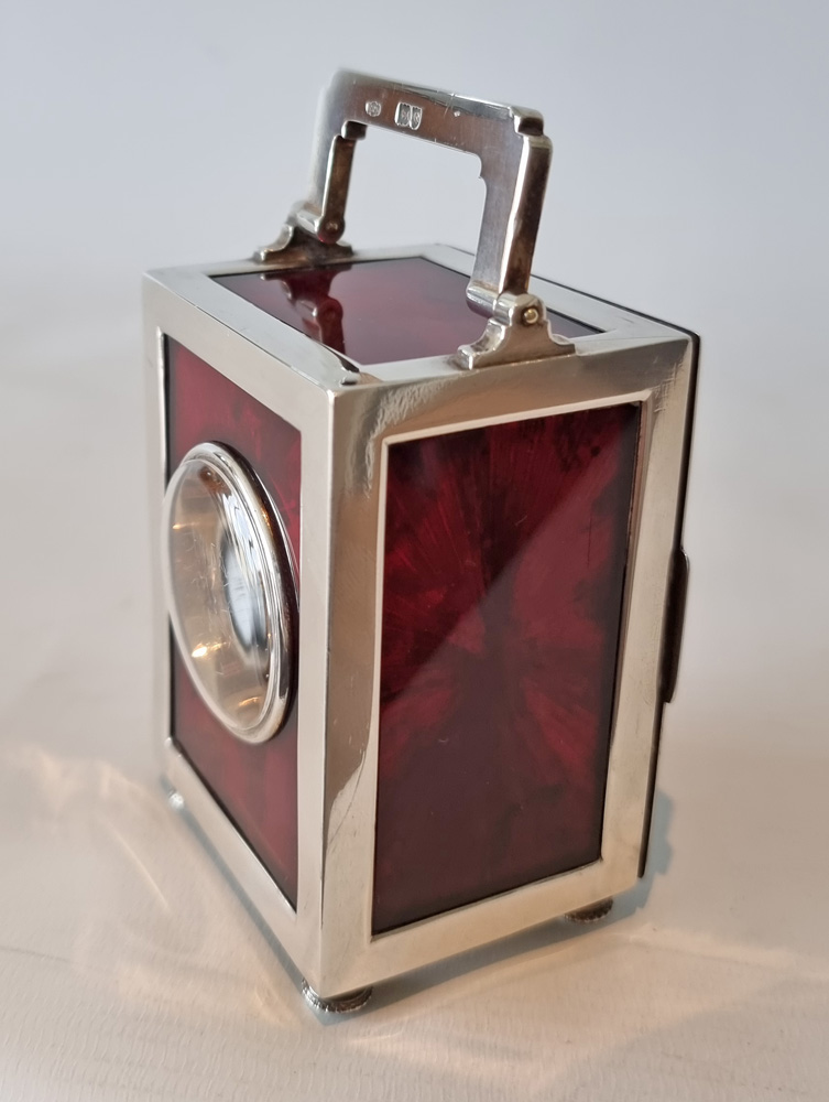 Antique Silver and foil backed glass carraige clock