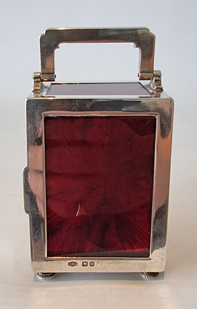 Antique Silver and foil backed glass carraige clock