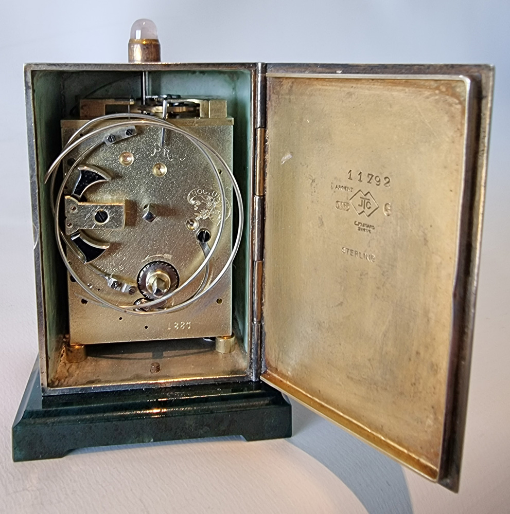 Silver and Guilloche enamel Minute repeater Miniature Carriage Clock by D.Fresard