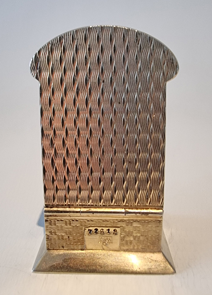 Antique Sub Miniature Silver gilt and Blue Guilloche enamel Carriage Clock by Eterna