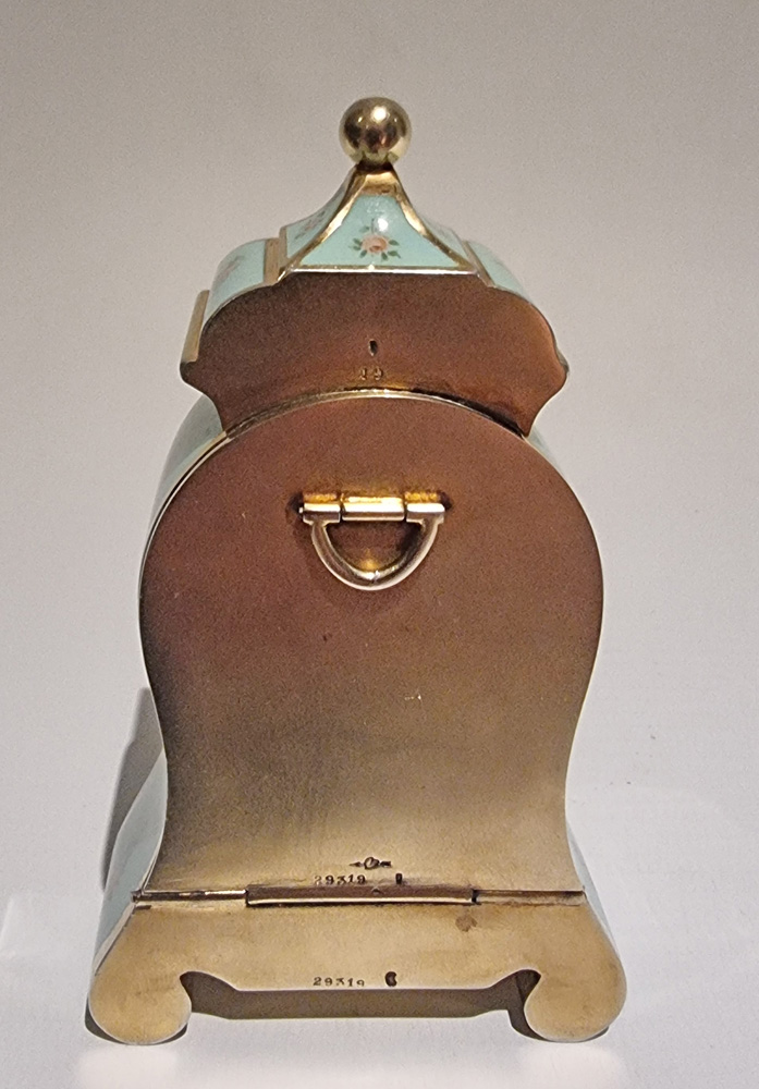 Silver and Enamel Swiss Neuchatelois style Miniature Travel or Boudoir Clock