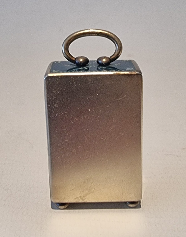 Sub miniature Silver gilt and Guilloche enamel carriage clock by Asprey in original case