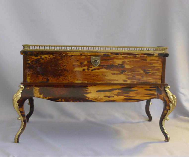 Antique French Napoleon III tortoiseshell and ormolu specimen cabinet