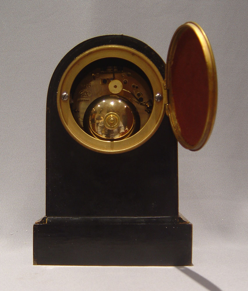 French antique dome topped tortoiseshell and bronze mounted mantel clock.