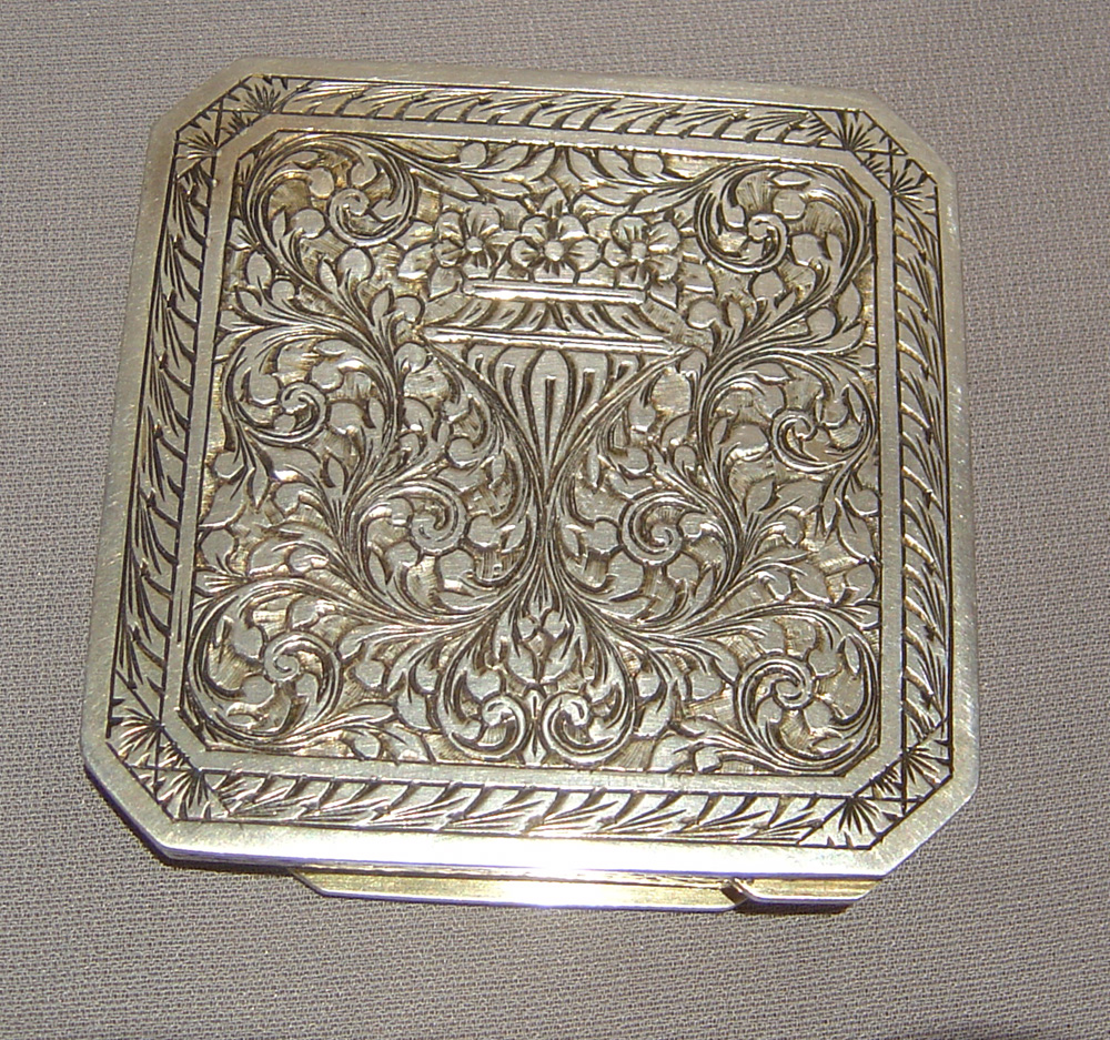 German antique 19th century enamel and silver gilt box