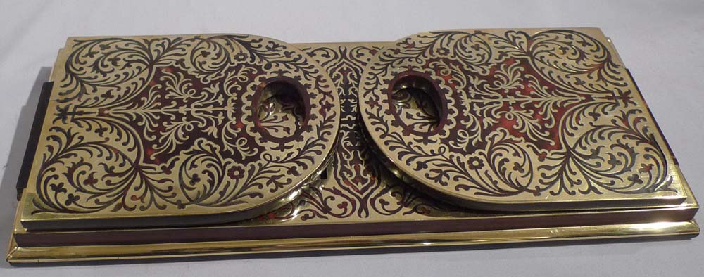 Antique English Victorian Boulle book slide.