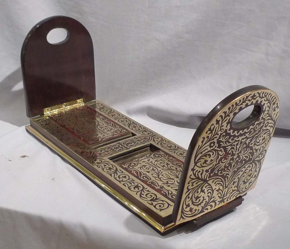 Antique English Victorian Boulle book slide.