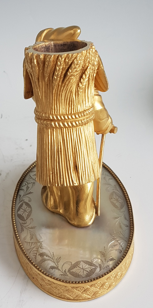 Antique Palais Royal mother-of-pearl and ormolu Taper holder