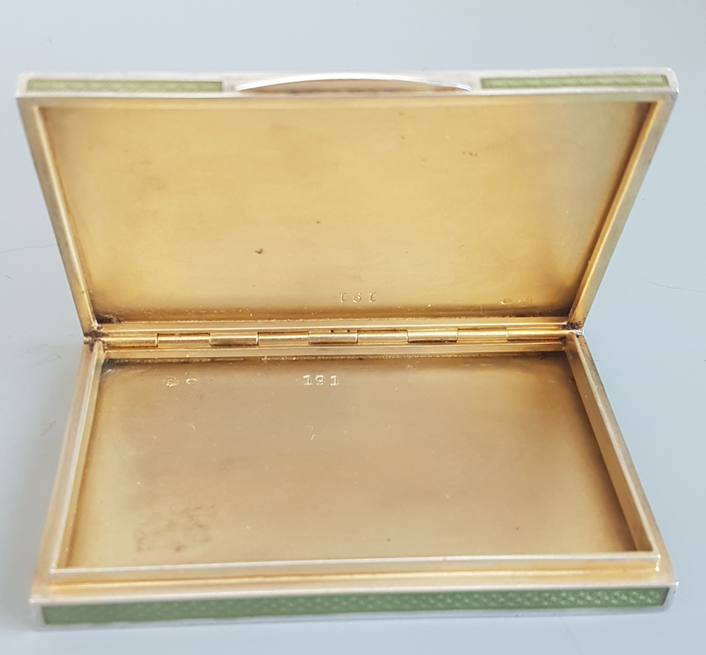 Guilloche enamel and Silver gilt Case