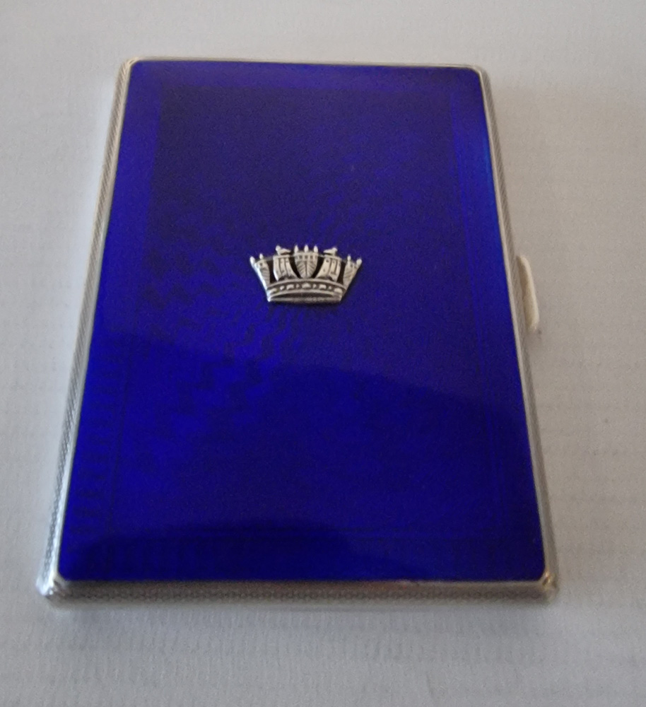Silver and Guilloche enamel cigarette or card case