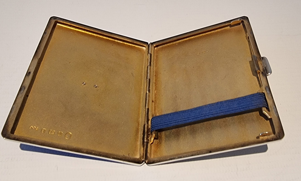 Silver and Guilloche enamel cigarette or card case