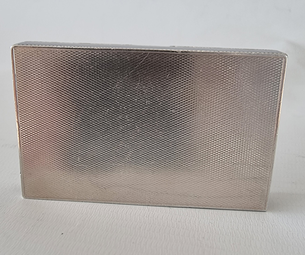 Silver and Purple Guilloche enamel Snuff or Card box by George Stockwell & Co.